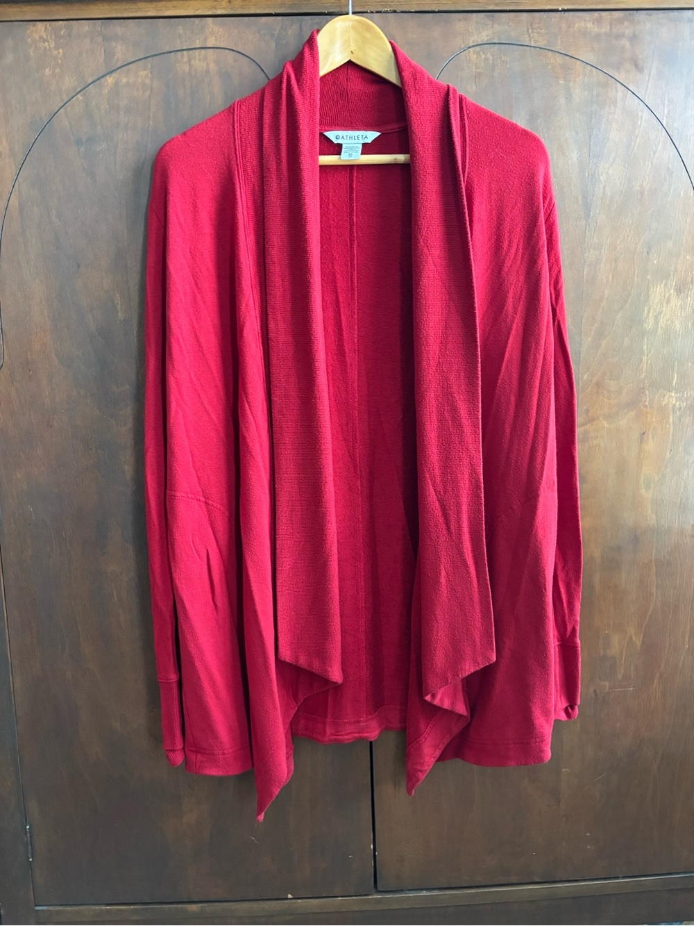 Athleta Women's Crimson Open-Front Draped Cardigan